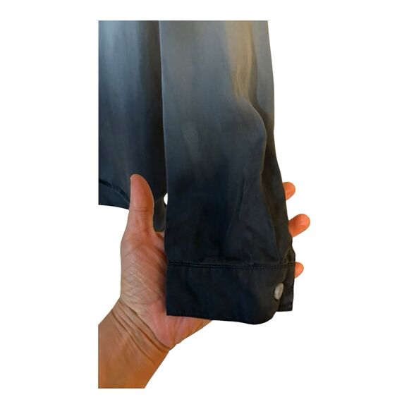 AB23 Anthropologie Cloth & Stone Ombré Button Down Tunic High Low Blue Sz M - Picture 2 of 5